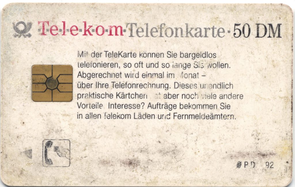 Telekom Telefonkarte 50 DM Chip Seite